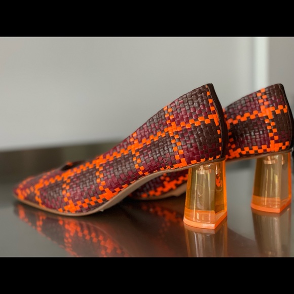 MIISTA London  NW! - Gertrude Techno Brown Check Woven Leather heels size 9.5 US - Picture 3 of 11